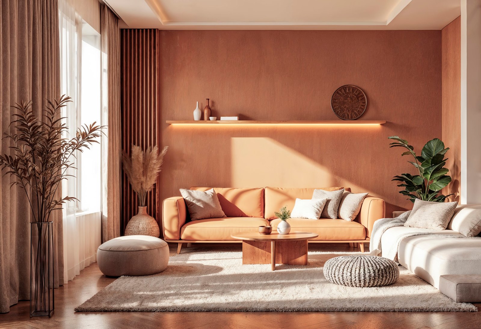 warm cozy living room interior design